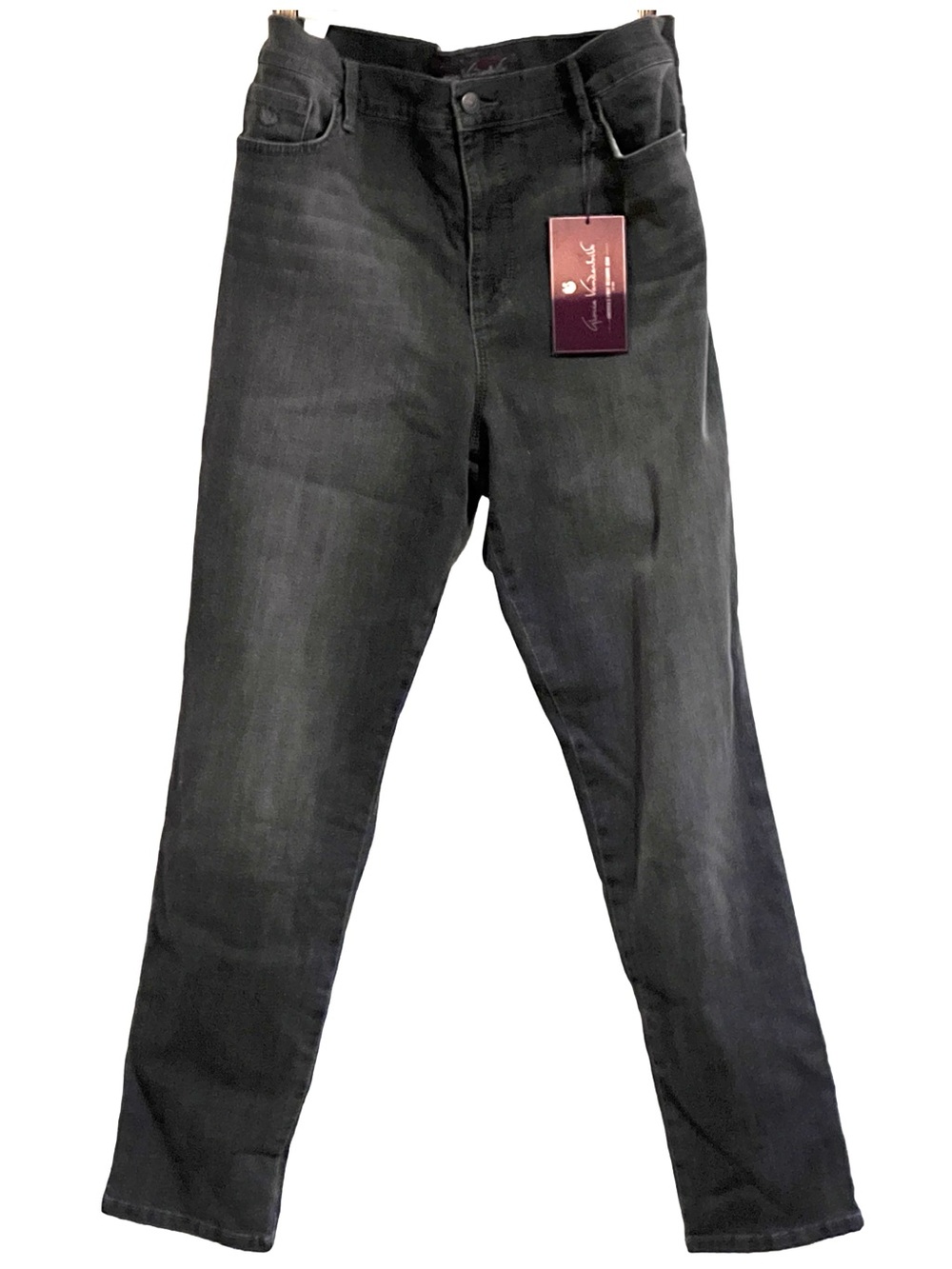 Gloria Vanderbilt Amanda Skinny Jeans, Grey, Size 16 Short